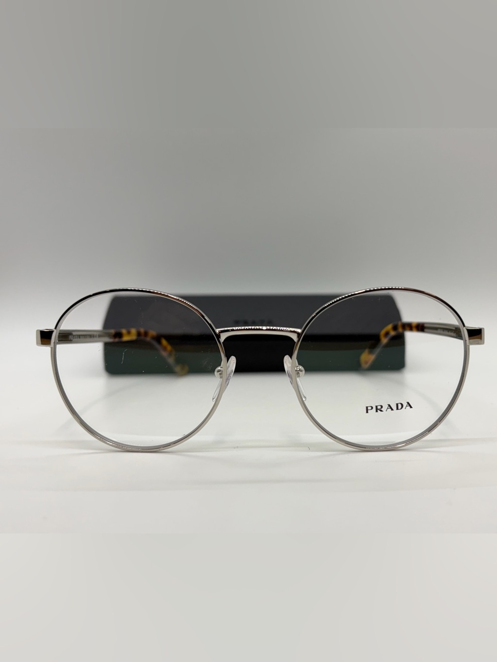 Prada VPR 52X Round Eyeglass Frames – Silver – New Old Stock w/ Case